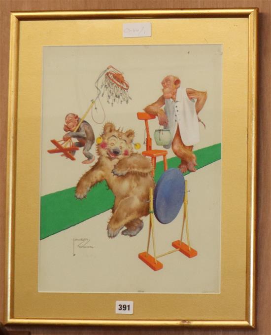 Lawson Wood (1878-1957) gouache, Grans Pops Wisecracks, signed, 43 x 32cm